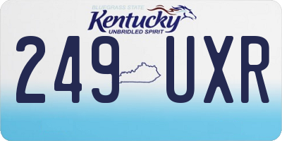KY license plate 249UXR
