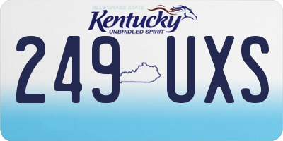 KY license plate 249UXS