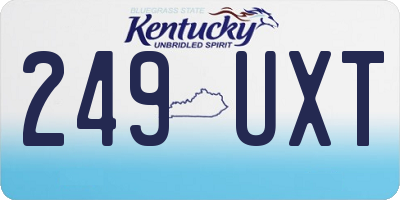 KY license plate 249UXT