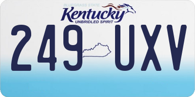 KY license plate 249UXV
