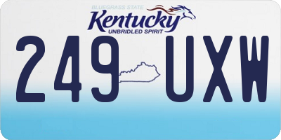 KY license plate 249UXW