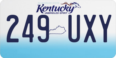 KY license plate 249UXY