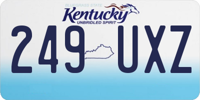KY license plate 249UXZ