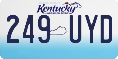 KY license plate 249UYD