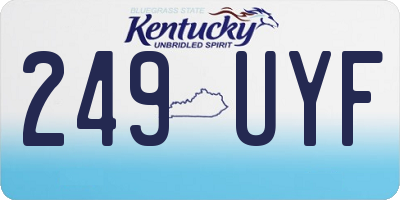 KY license plate 249UYF