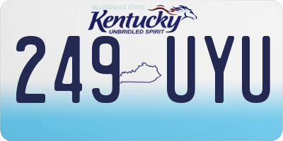 KY license plate 249UYU