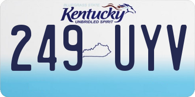 KY license plate 249UYV