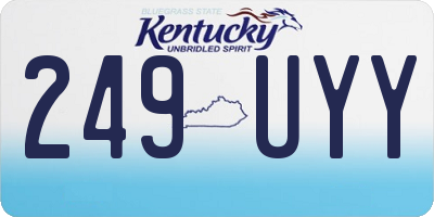 KY license plate 249UYY