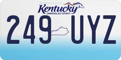 KY license plate 249UYZ