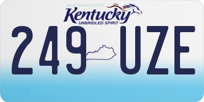 KY license plate 249UZE