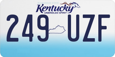 KY license plate 249UZF