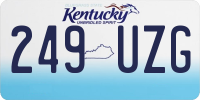 KY license plate 249UZG