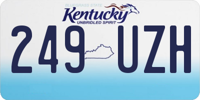KY license plate 249UZH