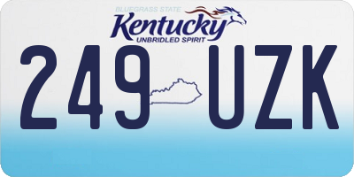 KY license plate 249UZK