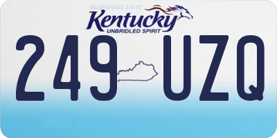 KY license plate 249UZQ