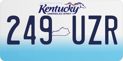 KY license plate 249UZR