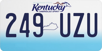 KY license plate 249UZU