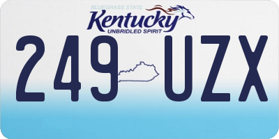 KY license plate 249UZX