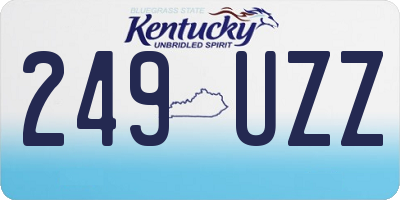 KY license plate 249UZZ