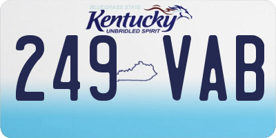 KY license plate 249VAB