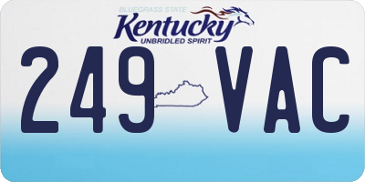 KY license plate 249VAC