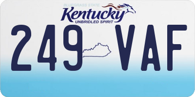 KY license plate 249VAF