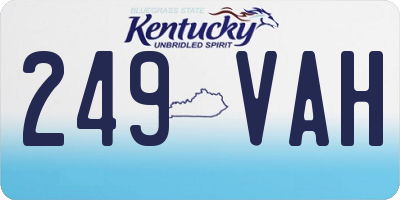 KY license plate 249VAH