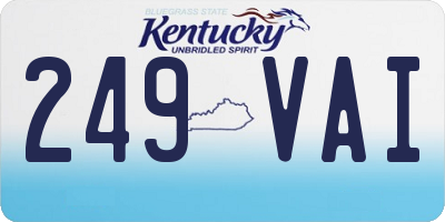KY license plate 249VAI