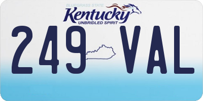 KY license plate 249VAL