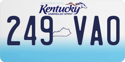 KY license plate 249VAO
