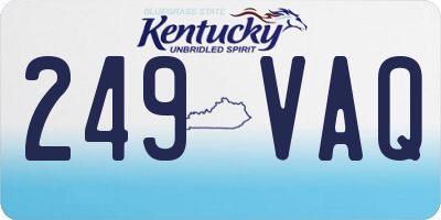 KY license plate 249VAQ