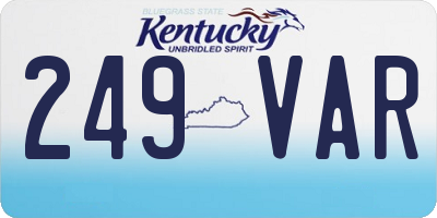 KY license plate 249VAR