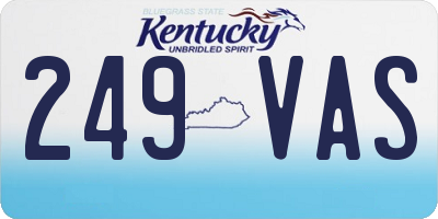 KY license plate 249VAS