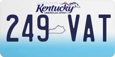 KY license plate 249VAT