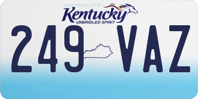 KY license plate 249VAZ