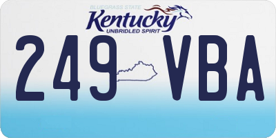 KY license plate 249VBA