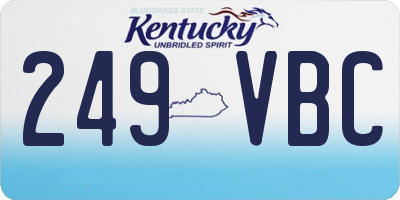 KY license plate 249VBC