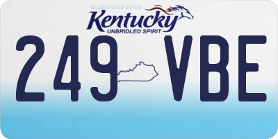 KY license plate 249VBE