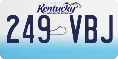 KY license plate 249VBJ