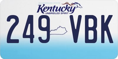 KY license plate 249VBK