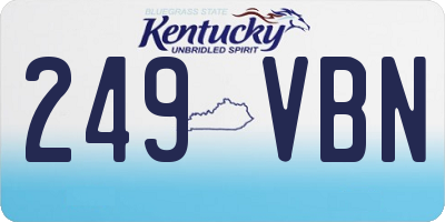 KY license plate 249VBN