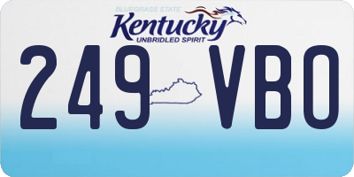 KY license plate 249VBO