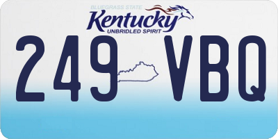KY license plate 249VBQ