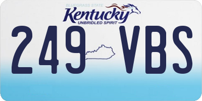 KY license plate 249VBS