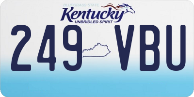 KY license plate 249VBU