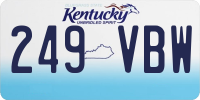 KY license plate 249VBW
