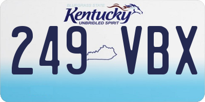 KY license plate 249VBX