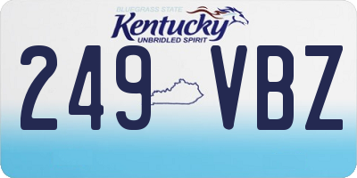 KY license plate 249VBZ