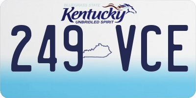 KY license plate 249VCE