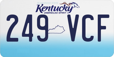 KY license plate 249VCF